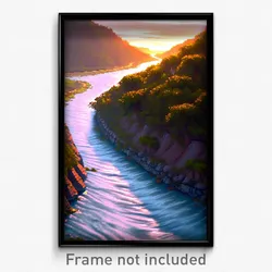 Pixel Art Poster - Detailed River (8 Bit Psychedelic Trippy Video Game Print)