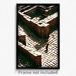 Pixel Art Poster - Dense Brickyard (8 Bit Psychedelic Trippy Video Game Print)
