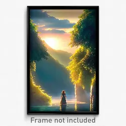 Pixel Art Poster - Blissful Shire (8 Bit Psychedelic Trippy Video Game Print)