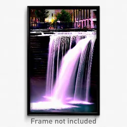 Pixel Art Poster - Urban Waterfall (8 Bit Psychedelic Trippy Video Game Print)
