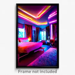 Pixel Art Poster - Brilliant Bedroom (8 Bit Psychedelic Trippy Video Game Print)