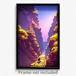 Pixel Art Poster - Great Chasm (8 Bit Psychedelic Trippy Weird Video Game Print)