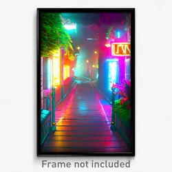 Pixel Art Poster - Exotic Lane (8 Bit Psychedelic Trippy Weird Video Game Print)