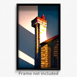 Pixel Art Poster - Square Chimney (8 Bit Psychedelic Trippy Video Game Print)