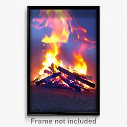 Pixel Art Poster - Flickering Bonfire (8 Bit Psychedelic Video Game Print)