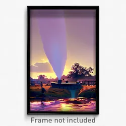 Pixel Art Poster - Meager Watering Hole (8 Bit Psychedelic Video Game Print)