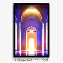 Pixel Art Poster - Majestic Arch (8 Bit Psychedelic Trippy Video Game Print)