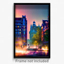 Pixel Art Poster - Lost Amsterdam (8 Bit Psychedelic Trippy Video Game Print)