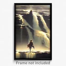 Pixel Art Poster - Uneven Cascade (8 Bit Psychedelic Trippy Video Game Print)