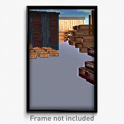 Pixel Art Poster - Virtual Lumber Yard (8 Bit Psychedelic Video Game Print)