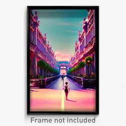 Pixel Art Poster - Fancy Boulevard (8 Bit Psychedelic Trippy Video Game Print)