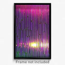 Pixel Art Poster - Wire Frame Glitchy Outland (8 Bit Video Game Print)
