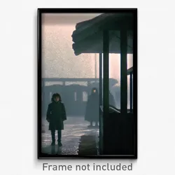 Pixel Art Poster - Dreary Shelter (8 Bit Psychedelic Trippy Video Game Print)