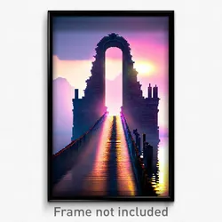 Pixel Art Poster - Stimulating Aquaduct (8 Bit Psychedelic Video Game Print)