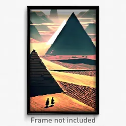 Pixel Art Poster - Triangular Wasteland (8 Bit Psychedelic Video Game Print)