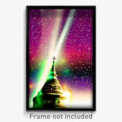 Pixel Art Poster - Starry Stockholm (8 Bit Psychedelic Trippy Video Game Print)