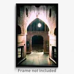 Pixel Art Poster - Webbed Courtyard (8 Bit Psychedelic Trippy Video Game Print)
