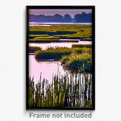 Pixel Art Poster - Ample Marsh (8 Bit Psychedelic Trippy Weird Video Game Print)