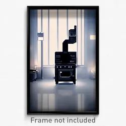 Pixel Art Poster - Black Stove (8 Bit Psychedelic Trippy Weird Video Game Print)