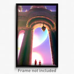 Pixel Art Poster - Interesting Kingdom (8 Bit Psychedelic Video Game Print)