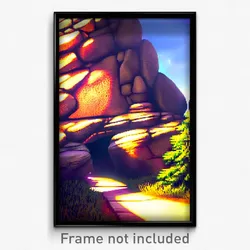 Pixel Art Poster - Crazy Rock (8 Bit Psychedelic Trippy Weird Video Game Print)