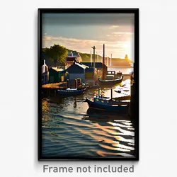 Pixel Art Poster - Rural Harbour (8 Bit Psychedelic Trippy Video Game Print)