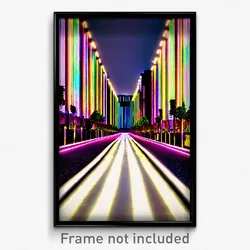 Pixel Art Poster - Incredible Lane (8 Bit Psychedelic Trippy Video Game Print)