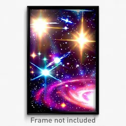 Pixel Art Poster - Stupendous Galaxy Battle (8 Bit Psychedelic Video Game Print)