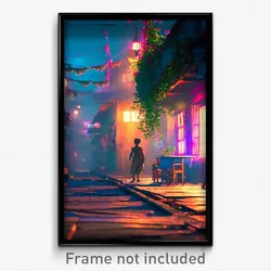 Pixel Art Poster - Sentimental Slum (8 Bit Psychedelic Trippy Video Game Print)