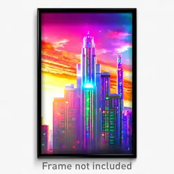 Pixel Art Poster - Vibrant Rise (8 Bit Psychedelic Trippy Video Game Print)