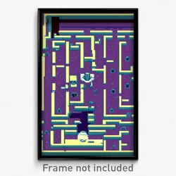 Pixel Art Poster - Cold Maze (8 Bit Psychedelic Trippy Weird Video Game Print)