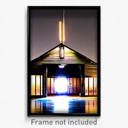 Pixel Art Poster - Glamorous Outbuilding (8 Bit Psychedelic Video Game Print)