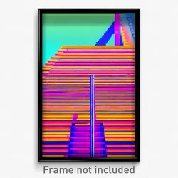 Pixel Art Poster - Vivid Steps (8 Bit Psychedelic Trippy Weird Video Game Print)