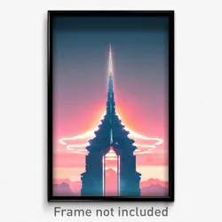 Pixel Art Poster - Infinite Landmark (8 Bit Psychedelic Trippy Video Game Print)
