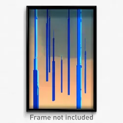 Pixel Art Poster - Blue Gallows (8 Bit Psychedelic Trippy Video Game Print)