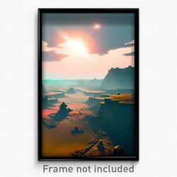 Pixel Art Poster - Vast Badland (8 Bit Psychedelic Trippy Video Game Print)