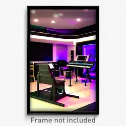 Pixel Art Poster - Cute Music Studio (8 Bit Psychedelic Trippy Video Game Print)