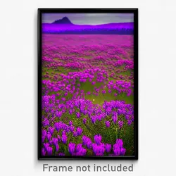Pixel Art Poster - Purple Grassland (8 Bit Psychedelic Trippy Video Game Print)