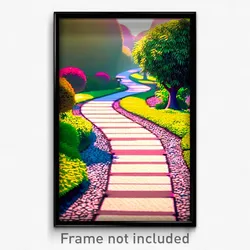 Pixel Art Poster - Cute Path (8 Bit Psychedelic Trippy Weird Video Game Print)