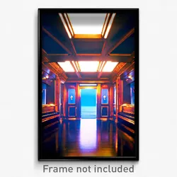 Pixel Art Poster - Prestigious Landing (8 Bit Psychedelic Video Game Print)