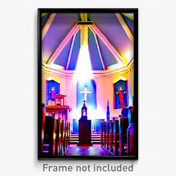 Pixel Art Poster - Alive Chapel (8 Bit Psychedelic Trippy Video Game Print)