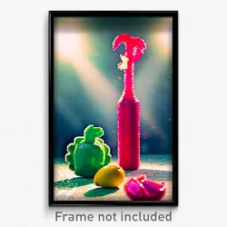 Pixel Art Poster - Fruity Plastic (8 Bit Psychedelic Trippy Video Game Print)