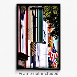Pixel Art Poster - Candid American Town (8 Bit Psychedelic Video Game Print)