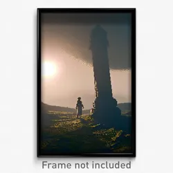 Pixel Art Poster - Shadowy Downs (8 Bit Psychedelic Trippy Video Game Print)