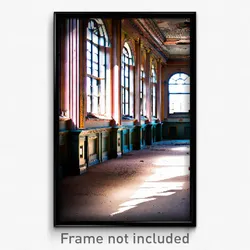 Pixel Art Poster - Abandoned American Architecture (8 Bit Video Game Print)