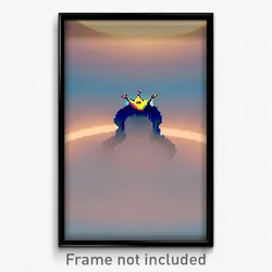 Pixel Art Poster - Simplistic Crown (8 Bit Psychedelic Trippy Video Game Print)