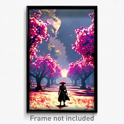 Pixel Art Poster - Warlike Orchard (8 Bit Psychedelic Trippy Video Game Print)