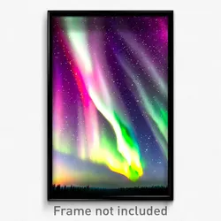 Pixel Art Poster - Majestic Aurora (8 Bit Psychedelic Trippy Video Game Print)
