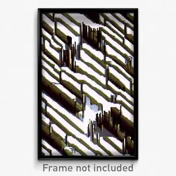 Pixel Art Poster - Zigzag Hovel (8 Bit Psychedelic Trippy Video Game Print)