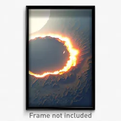 Pixel Art Poster - Flying Crater (8 Bit Psychedelic Trippy Video Game Print)